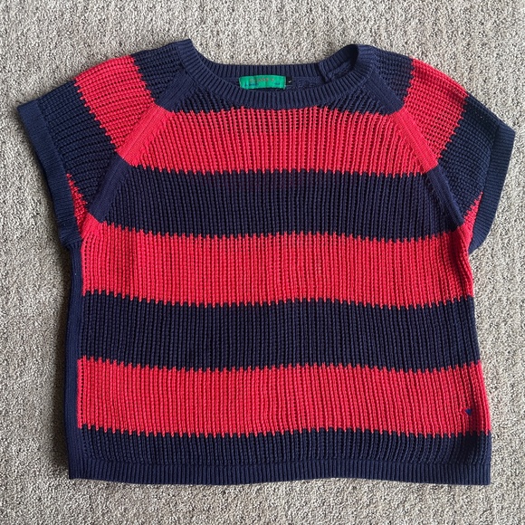 Clare V red and blue stripe sweater top - Picture 1 of 4